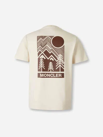Moncler Grenoble Round Neck T-shirt In Neutral