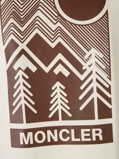 Moncler Grenoble Round Neck T-shirt In Neutral