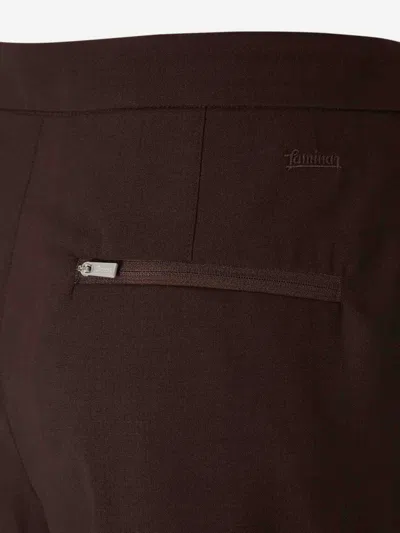 Laminar Zip-pocket Flared Trousers In Brown