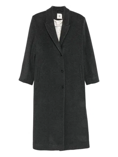 The Garment Single-breasted Felted Coat In Gray