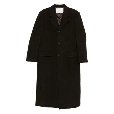 Dunst Brown Single-breasted Wool-blend Coat In Brown