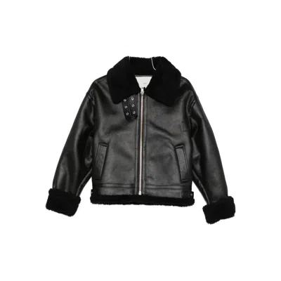 Dunst Unisex Loose Fit Shearling Jacket In Black