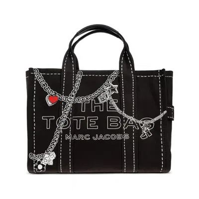 Marc Jacobs The Trompe L Oeil Charm Medium Tote Bag In Black