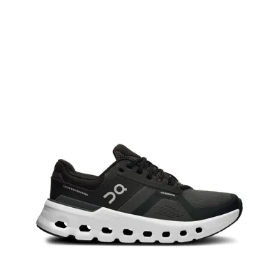 On Panelled Knitted Sneakers In Black