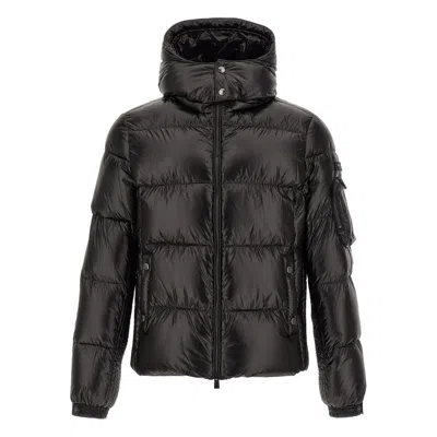 Tatras Belbo Black Down Jacket With Hood And Logo Patch On The Side In Tech Fabric Man In Black