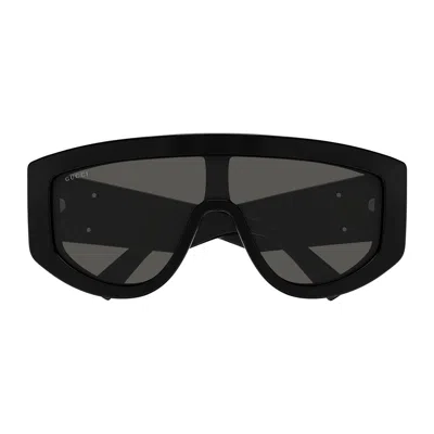Gucci Black-black-grey Recycled Acetate Sunglasses In Black
