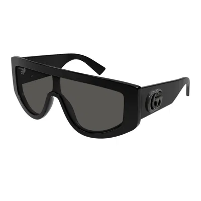 Gucci Black-black-grey Recycled Acetate Sunglasses In Black
