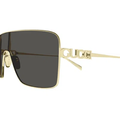Gucci Gg1936s Linea Name Of Brand 001 Gold Grey Sunglasses In Gray