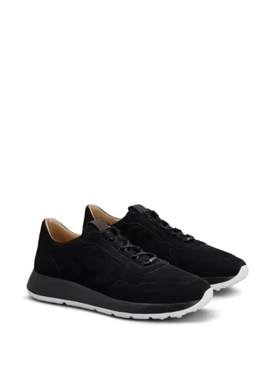 Tod's Red Dot Sneakers In Pashmy Suede Shoes In Black