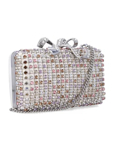 Self-portrait Crystal-embellished Clutch Bag In Multi