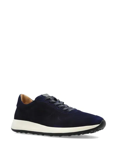 Tod's Red Dot Sneakers In Pashmy Suede Shoes In Blue