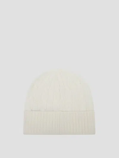 Polo Ralph Lauren Womens Cream Cable Knitted Wool And Cashmere Beanie In Neutral