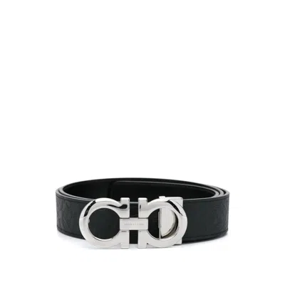 Ferragamo Leather Belts In Black