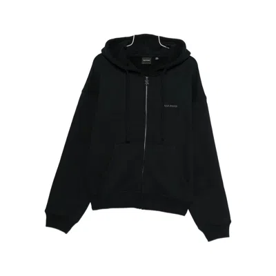 Daily Paper Logo-embroidered Zip-up Hoodie In Black