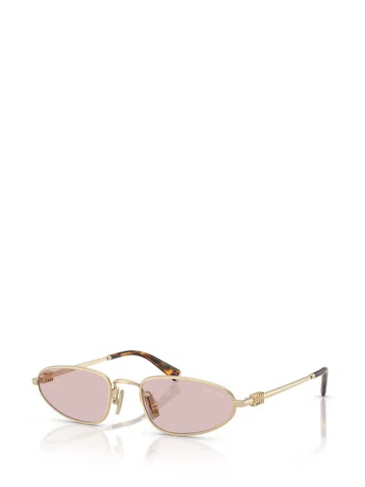 Miu Miu Narrow Oval Sunglasses In Nude