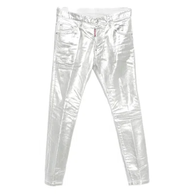 Dsquared2 Metallic-finish Jeans In Silver