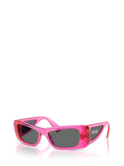 Versace Fuchsia Injectate Sunglasses In Pink