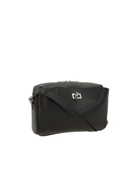 Balenciaga Rectangular Leather Handbag Top Handle In Black