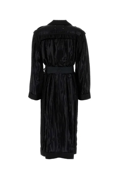 Maison Margiela Black Jersey Trench Dress In Black