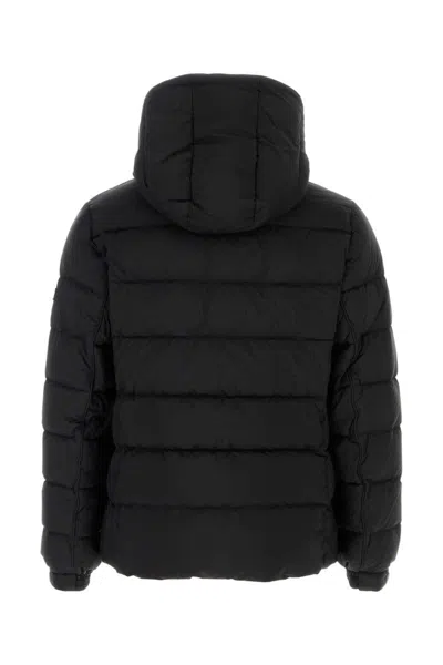 Tatras Domiziano Black Down Jacket With Fixed Hood And Logo Patch On The Sleeve In Tech Fabric Man In Black