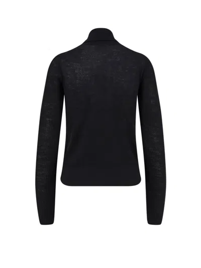 Burberry Soft Blend Turtleneck Sweater With Long Sleeves In Black