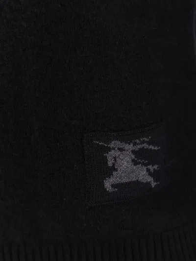 Burberry Soft Blend Turtleneck Sweater With Long Sleeves In Black