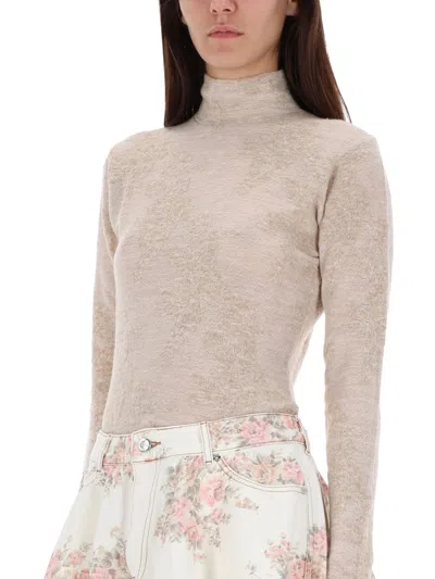 Ganni Alpaca Blend Sweater In Neutral