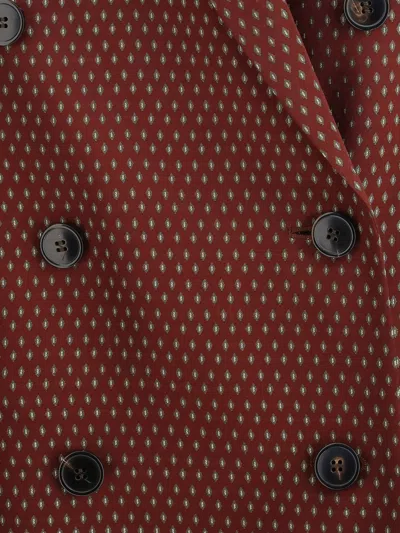 Dries Van Noten Bafya Double-breasted Patterned Blazer In Burgundy