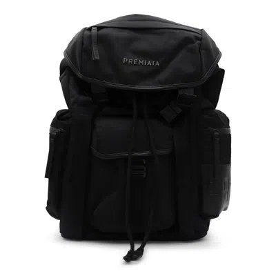 Premiata Versatile Backpack With Multiple Zippered Pockets In Black