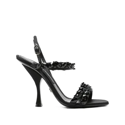 Dolce & Gabbana Sandals H-heel Rayon Leather In Multi