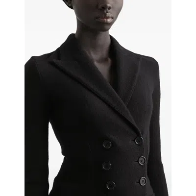 Dolce & Gabbana Black Double-breasted Wool Cloth Jacket In Black