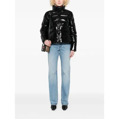 Pinko Puffer Jacket With High Collar In Black