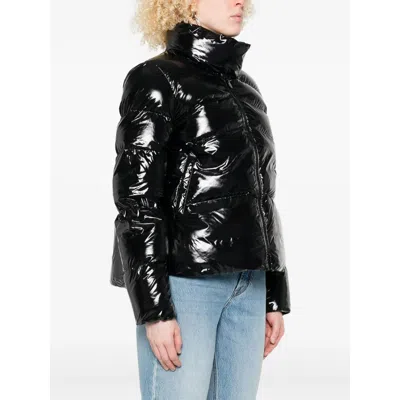 Pinko Puffer Jacket With High Collar In Black