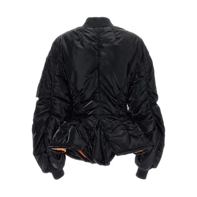 Junya Watanabe High-shine Bomber Jacket Front Pockets In Black