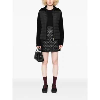 Moncler Black Wool And Polyester Cardigan In Black