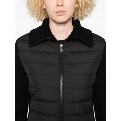 Moncler Black Wool And Polyester Cardigan In Black