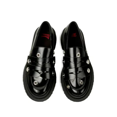 Camper Black Loafers In Multi