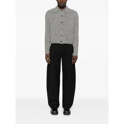 Séfr Cropped Wide-leg Pants With Five-pocket Design And Distinctive Branding In Black