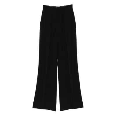 Elisabetta Franchi Large Leg Trousers With Folds In Black