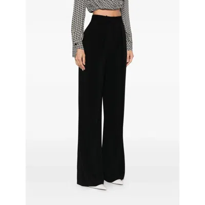 Elisabetta Franchi Large Leg Trousers With Folds In Black