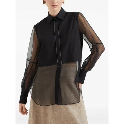 Brunello Cucinelli Women Cotton Blend Shirt In Black