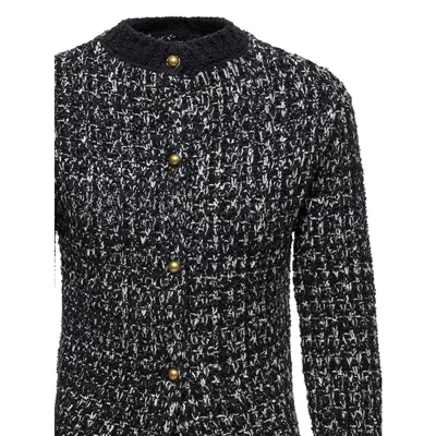 Moncler Fringe-trim Wool Blend Sweater In Black