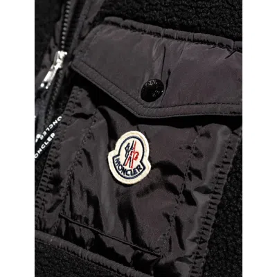 Moncler Teddy Zip-up Sweatshirt With Pocket Clothing In Black