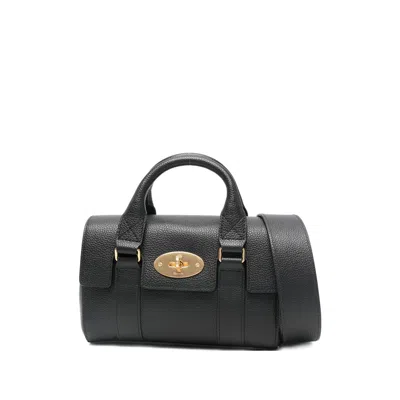 Mulberry Turnlock-top Leather Tote Bag In Black