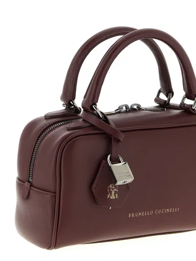Brunello Cucinelli Boston Explorer Hand Bags Bordeaux In Burgundy