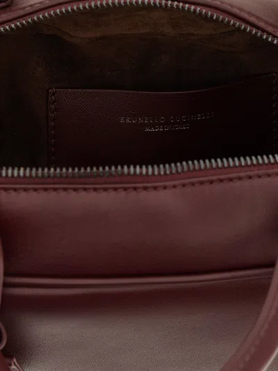 Brunello Cucinelli Boston Explorer Hand Bags Bordeaux In Burgundy