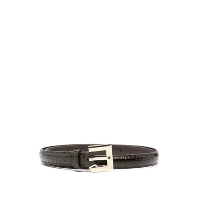 Anine Bing Crocodile-embossed Belt In Blue