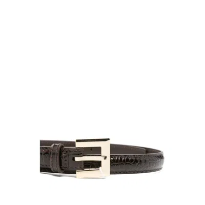 Anine Bing Crocodile-embossed Belt In Blue