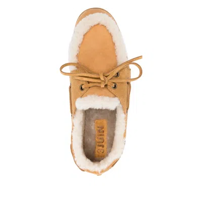 3juin Denver Suede Fur-trimmed Loafers In Yellow
