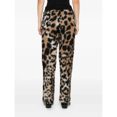 Gcds Leopard-print Drawstring-waist Pants In Brown